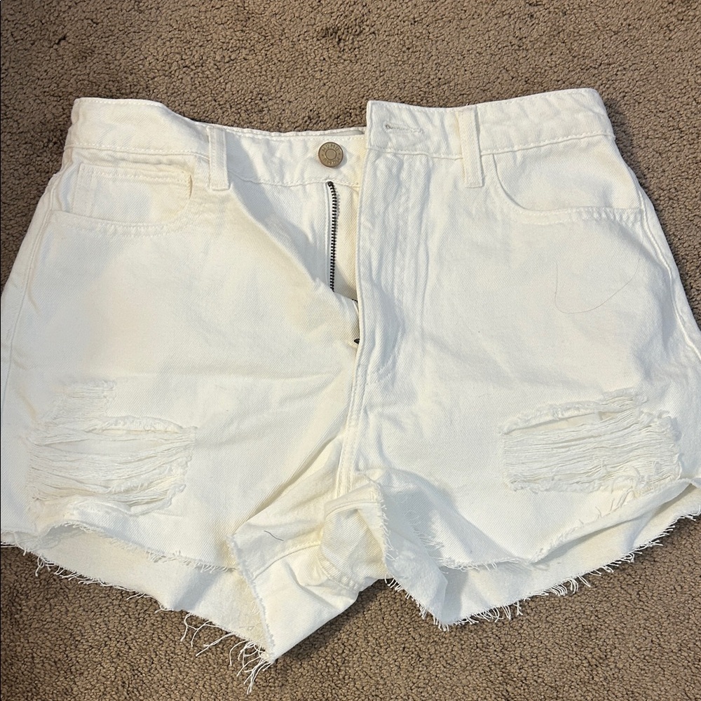 Women's White Distressed Denim Shorts Show me your Mumu